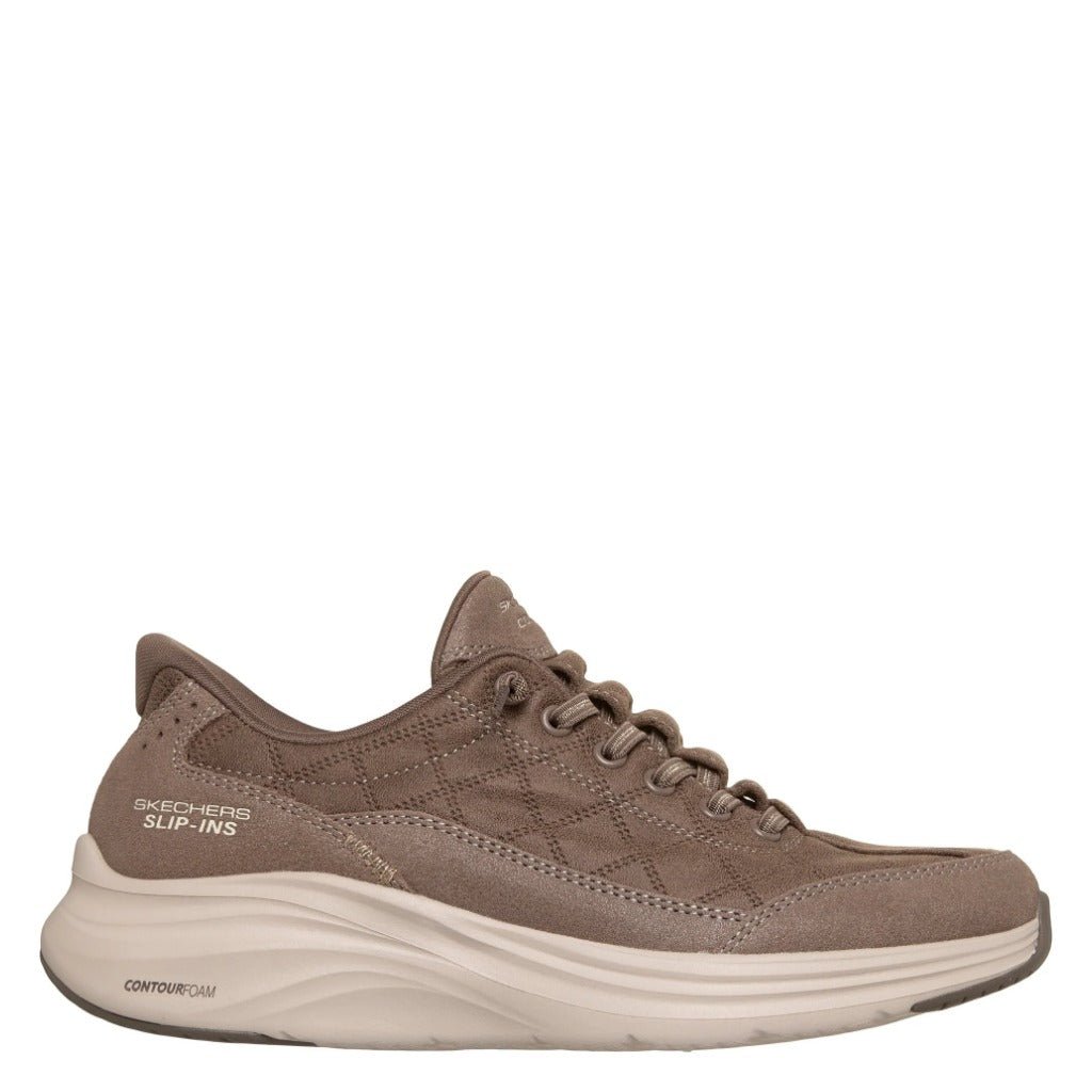 Skechers Slip-Ins Contour Foam Natural Ease Dark Taupe, Cozy Fit - Shoetopia Footwear