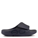 OOFOS, OOahh Sport Flex, Unisex, Slide Sandal, Matte Black, Side view