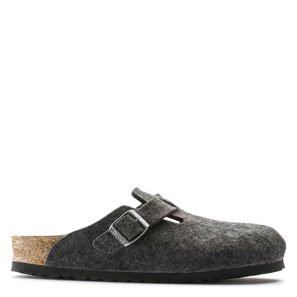 Birkenstock, Boston Wool, Unisex, Clog, Anthracite, Side view