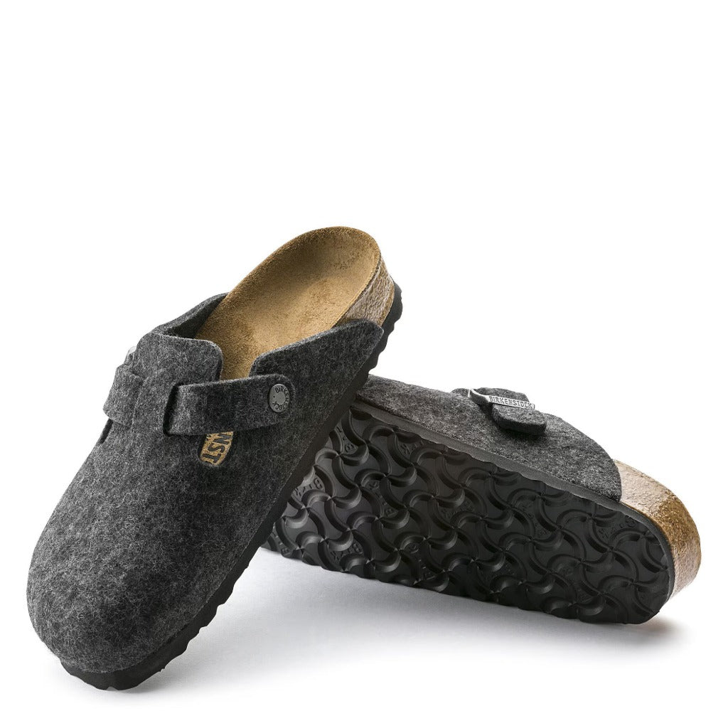 Birkenstock, Boston Wool, Unisex, Clog, Anthracite, Outsole view