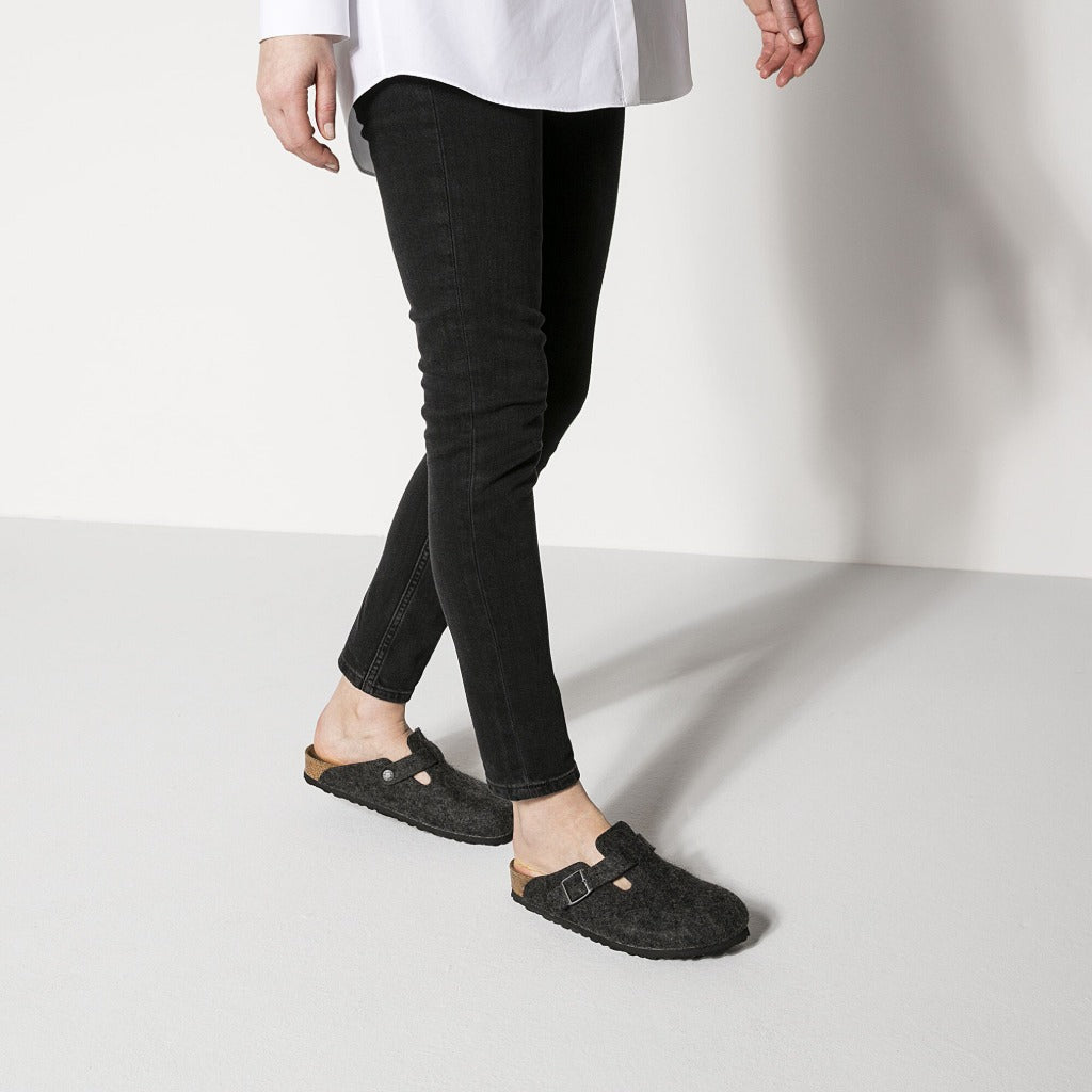Birkenstock, Boston Wool, Unisex, Clog, Anthracite, Lifestyle image