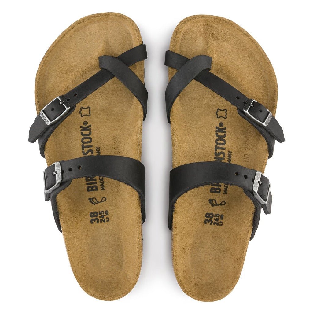 Birkenstock Mayari Black Oiled Leather, Regular Fit - Shoetopia Footwear