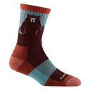 Darn Tough Women's Bear Town Micro Crew Burgundy Lightweight Cushion Hiking Sock - Shoetopia Footwear