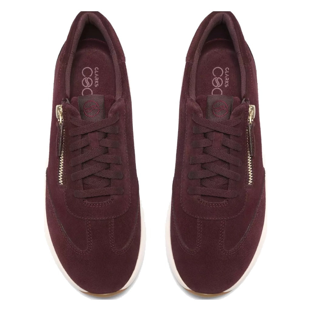 Clarks, Code R Run, Women's, Sneaker, Red, Top view