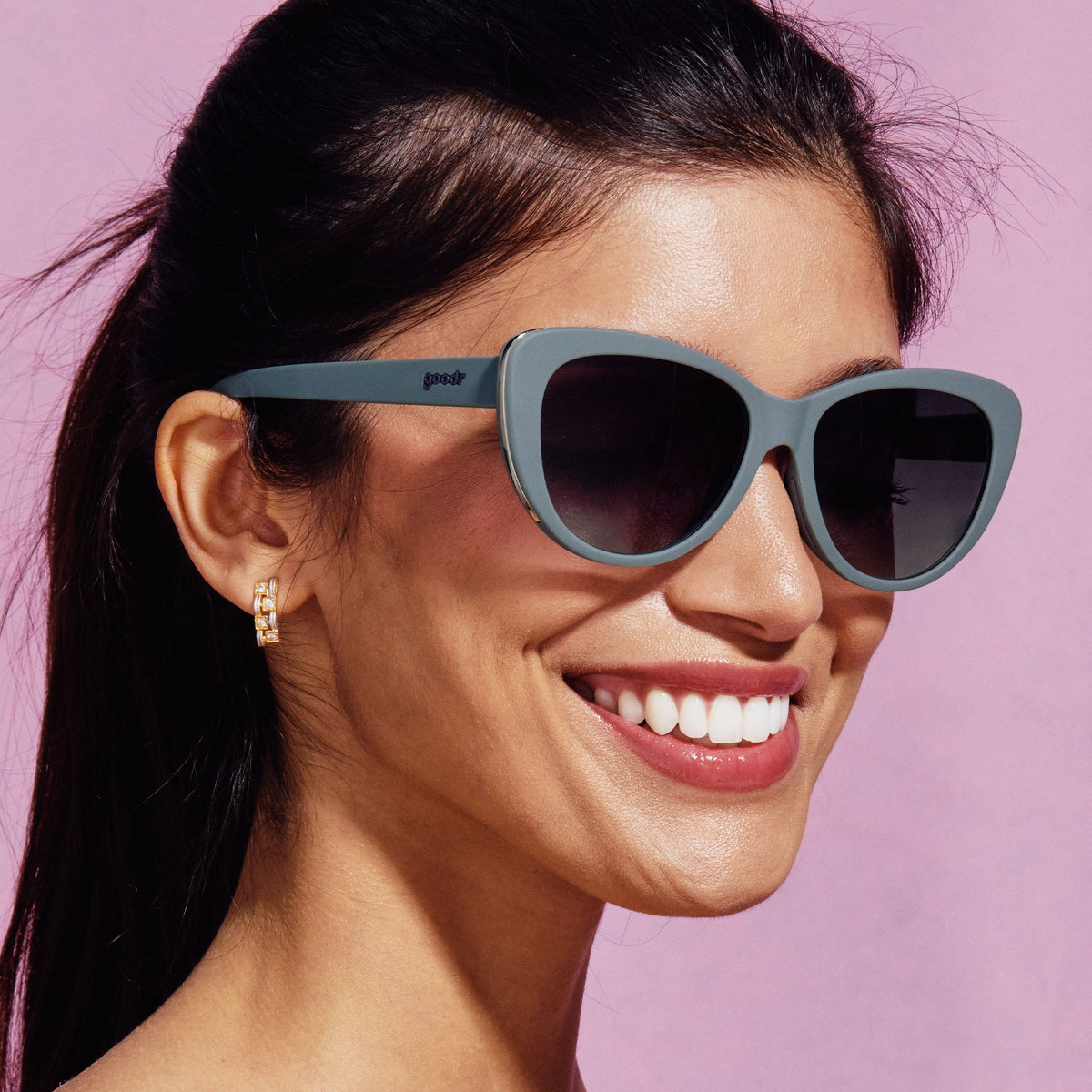 Goodr Glam G Sunglasses - Not Gray, Diet Black - Shoetopia Footwear
