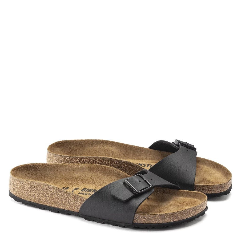 Birkenstock Madrid Birko-Flor, Black, Regular Fit - Shoetopia Footwear