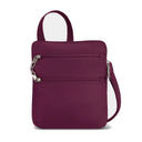 Travelon, Anti-Theft Classic Slim Double Zip Crossbody, Women's, Crossbody Bag, Burgundy, Front view