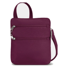 Travelon Anti-Theft Classic Slim Double Zip Crossbody - Burgundy - Shoetopia Footwear