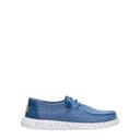 Shoetopia Footwear, Hey Dude, Wendy Chambray Grid, women’s casual slip-on shoe, blue, Right side view