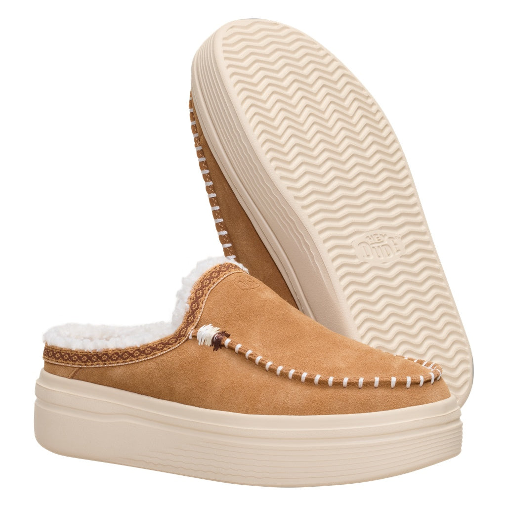 Hey Dude, Austin Lift Cozy Stich, Women's, Casual Shoe, Tan, Outsole view