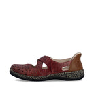 Shoetopia, Rieker, 46352-33, women’s casual slip-on shoe, red, Left side view