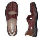 Shoetopia, Rieker, 46352-33, women’s casual slip-on shoe, red, Pair