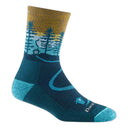 Darn Tough, Northwoods Micro Crew, Women's, Hiking Sock, Dark Teal, Side view