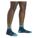 Darn Tough, Northwoods Micro Crew, Women's, Hiking Sock, Dark Teal, Worn view