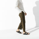 Birkenstock, Arizona Oiled Leather, Unisex, Sandal, Black, Angled view
