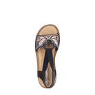 Rieker, Regina 608B4, Women's, Wedge Sandal, Black, Top view