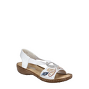 Rieker, Regina 608B4, Women's, Wedge Sandal, White, Angled view