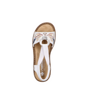 Rieker, Regina 608B4, Women's, Wedge Sandal, White, Top view