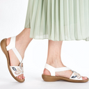Rieker, Regina 608B4, Women's, Wedge Sandal, White, Lifestyle image