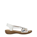 Rieker, Regina 608B4, Women's, Wedge Sandal, White, Side view
