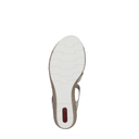 Shoetopia, Rieker 619B2 women’s sandal, women’s wedge comfort sandal, neutral tone, sole view