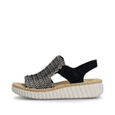 Shoetopia, Rieker 69276 women’s sandal, women, casual sandal, black, Left Side View
