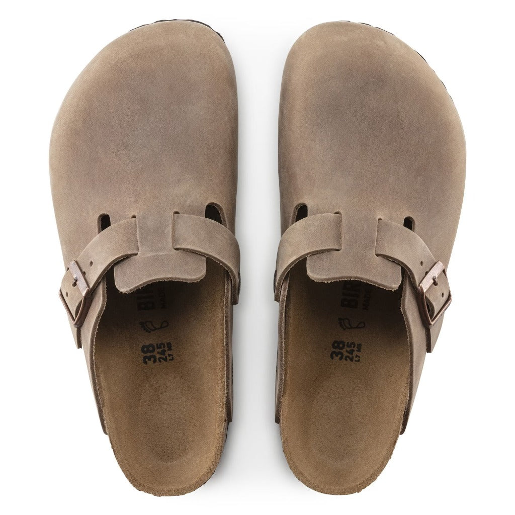 Birkenstock, Boston Oiled Leather, Unisex, Clog, Tabacco, Top view