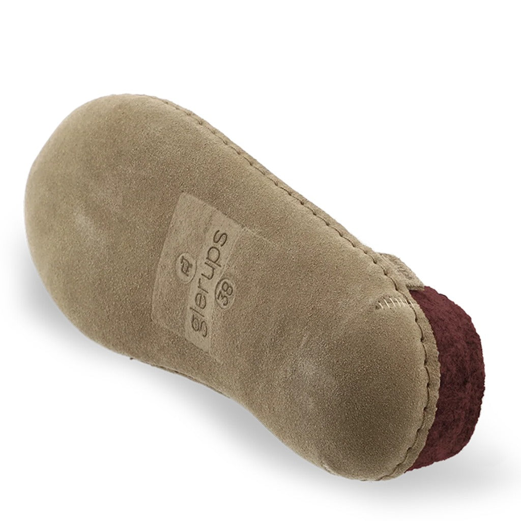 Glerups, Slip-On With Leather Sole, Unisex, Slipper, Beet, Outsole view
