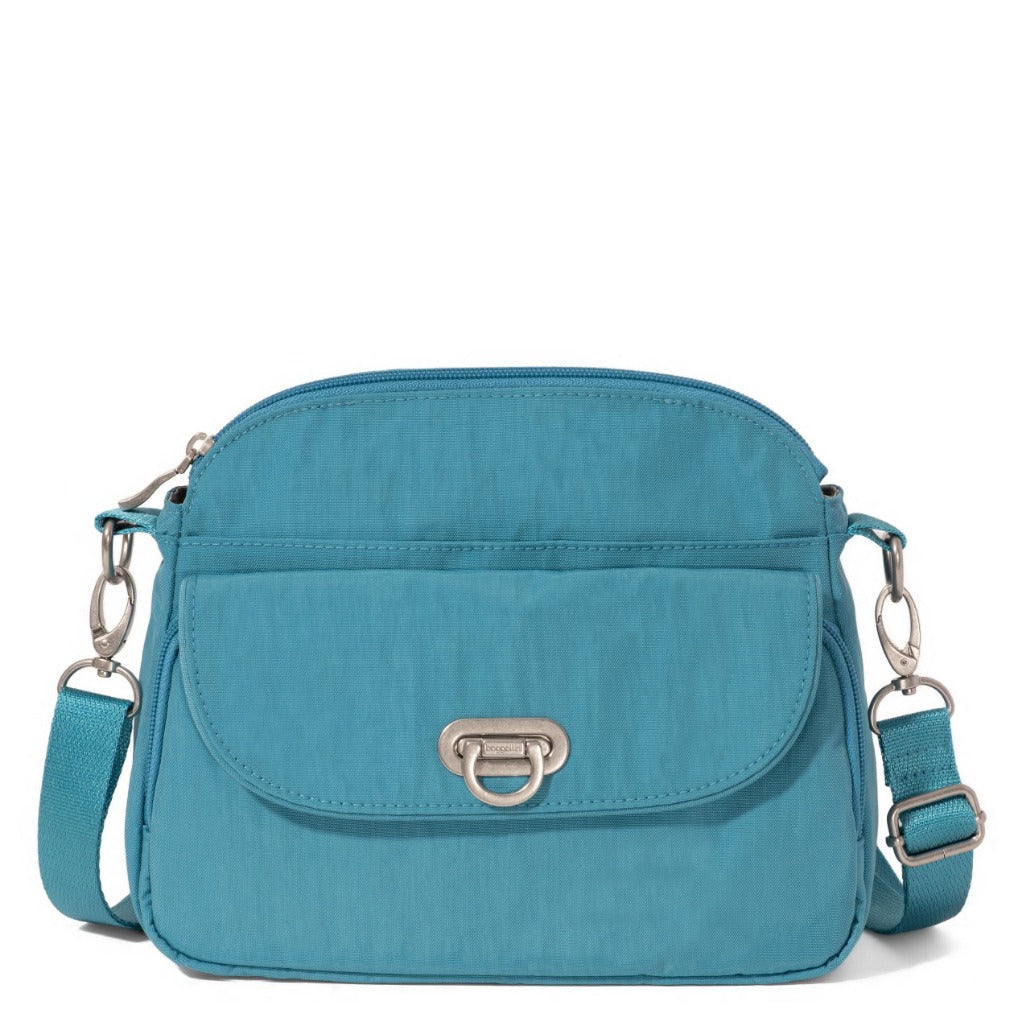 Baggallini, Coastal Flip Lock Crossbody, Crossbody Bag, Seaside Blue, Front view