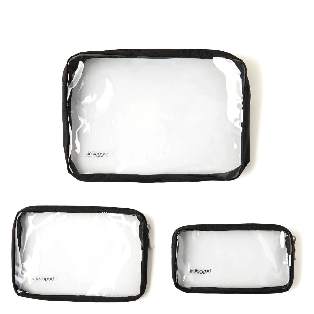 Baggallini, Clear Travel Pouches, Travel Pouches, Black, Rear view