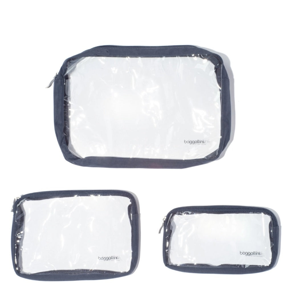 Baggallini, Clear Travel Pouches, Travel Pouches, French Navy, Front view