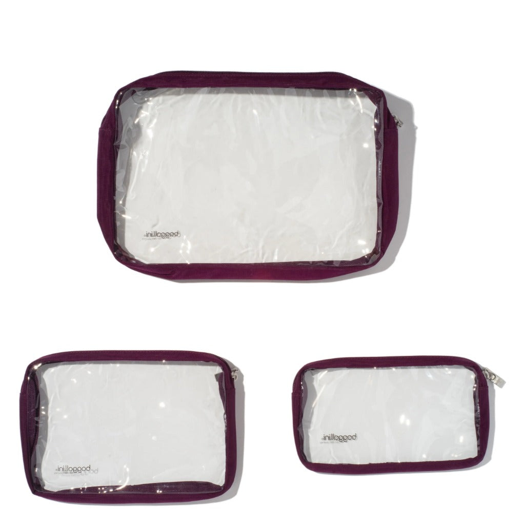 Baggallini, Clear Travel Pouches, Travel Pouches, Mulberry, Rear view