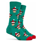 Hotsox, Moose Head, Men's, Crew Sock, Green, Front view