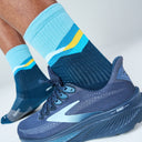Feetures, Trail Max Cushion Mini-Crew, Unisex, Sock, Mountain High Blue, Angled view