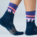 Feetures, Trail Max Cushion Mini-Crew, Unisex, Sock, Purple Aurora, Angled view