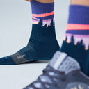 Feetures, Trail Max Cushion Mini-Crew, Unisex, Sock, Purple Aurora, Angled view