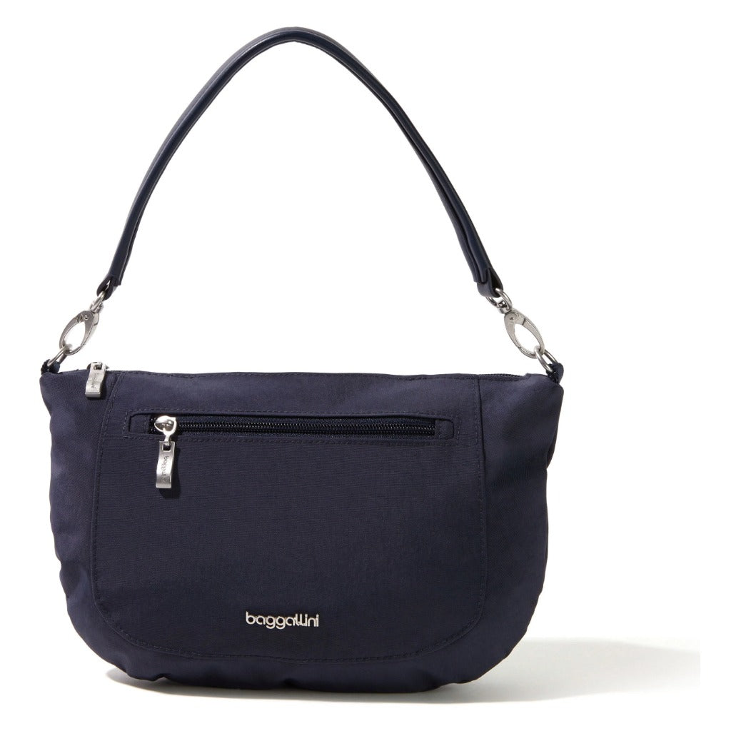 Baggallini, Modern Everywhere Half Moon Crossbody, Half Moon Bag, French Navy, Front view