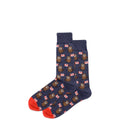 “Canada Beaver” novelty crew socks, beaver holding Canadian flag, side view