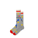 Hot Sox, Men’s Graphic Sock – Pickleball Crew, men’s novelty crew socks, pickleball pattern, side view