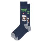 Hotsox, Sinking Putts, Men's, Crew Sock, Denim, Front view