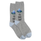Hotsox, I'd Hike That, Women's, Crew Sock, Grey, Front view