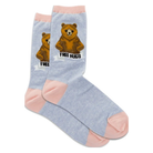 Hotsox, Free Hug Bear, Women's, Crew Sock, Blue, Front view