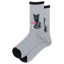 Hotsox, Meowtini, Women's, Crew Sock, Grey, Product photo