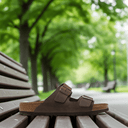 Birkenstock, Arizona Oiled Leather, Unisex, Sandal, Habana, Angled view