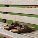 Birkenstock, Arizona Oiled Leather, Unisex, Sandal, Habana, Angled view