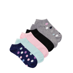 K.BELL SOFT AND DREAMY 6 PACK ANKLE SOCK MIXED DOT