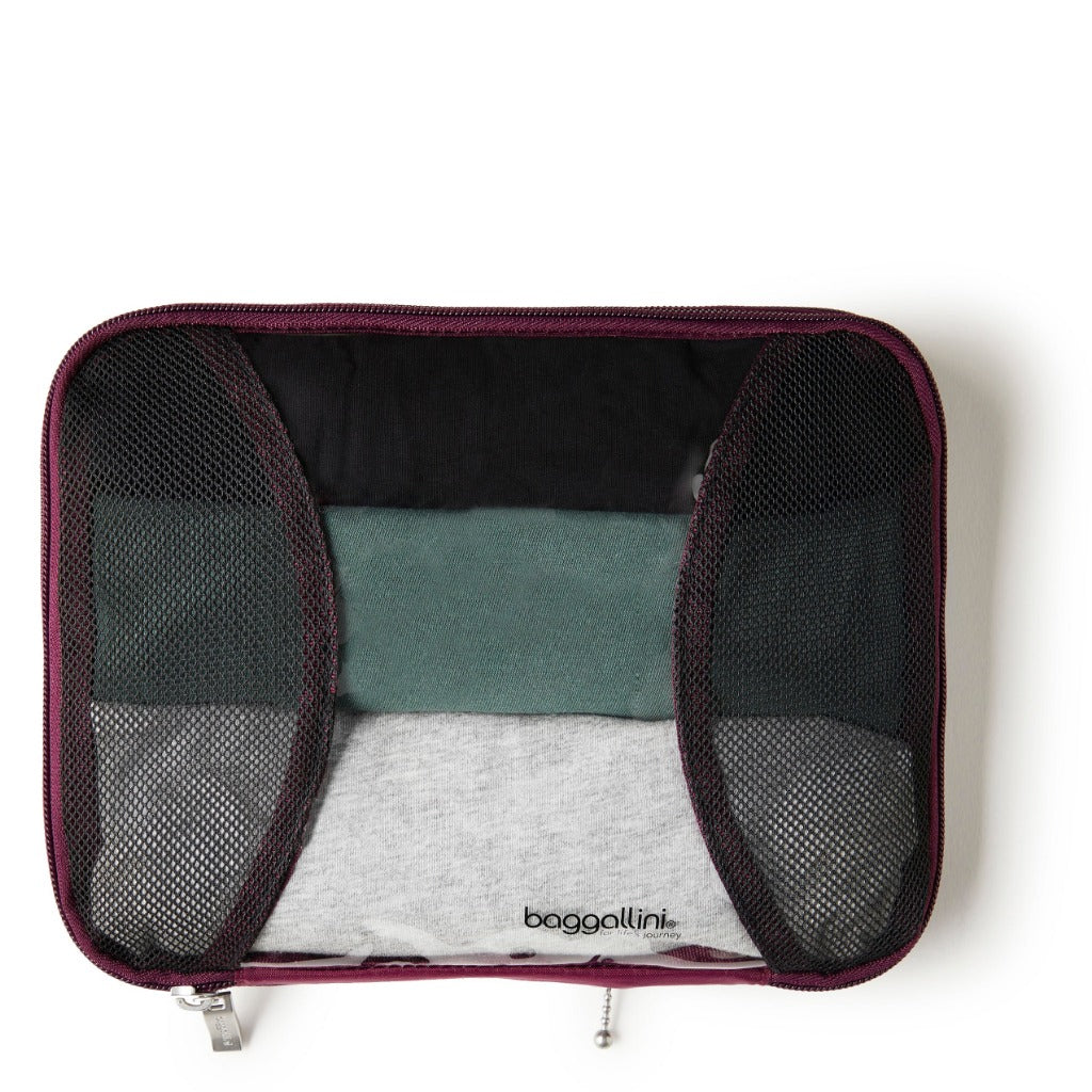 Baggallini, Medium Compression Packing Cube, Packing Cube, Eggplant, Front view