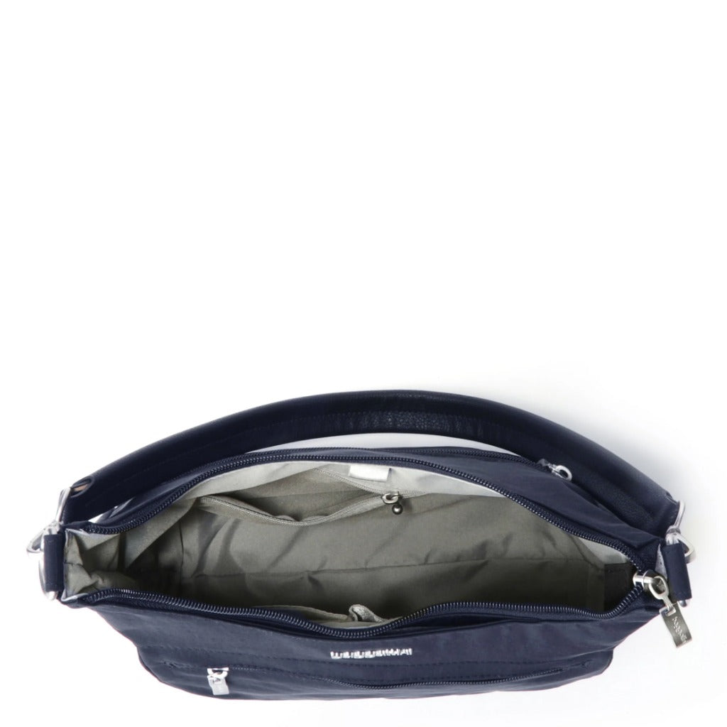 Baggallini, True Classic Pocket Half Moon Bag, Half Moon Bag, French Navy, Interior view