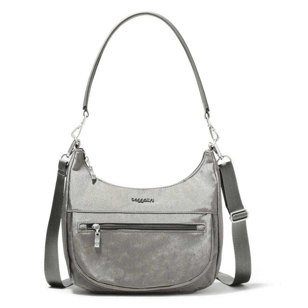 Baggallini True Classic Pocket Half Moon Bag - Sterling Shimmer - Shoetopia Footwear