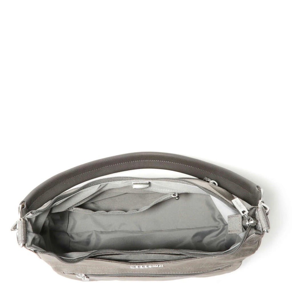 Baggallini True Classic Pocket Half Moon Bag - Sterling Shimmer - Shoetopia Footwear